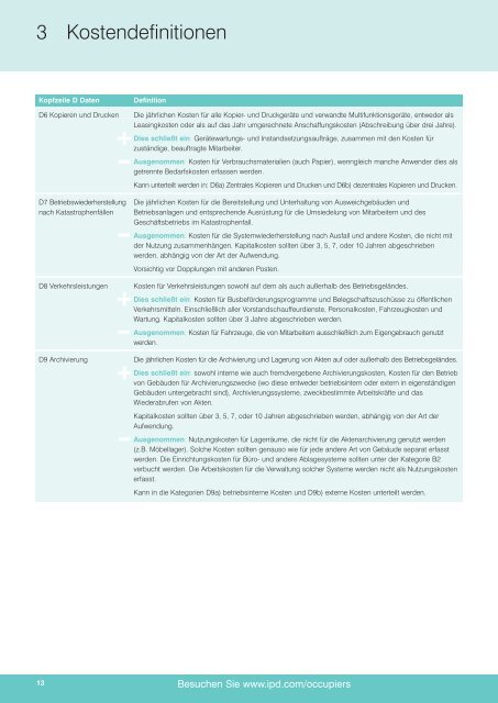 International Total Occupancy Cost Code - IPD