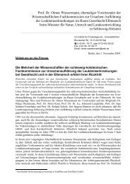 Pressemitteilung von Prof. Dr. Otmar Wassermann - ippnw