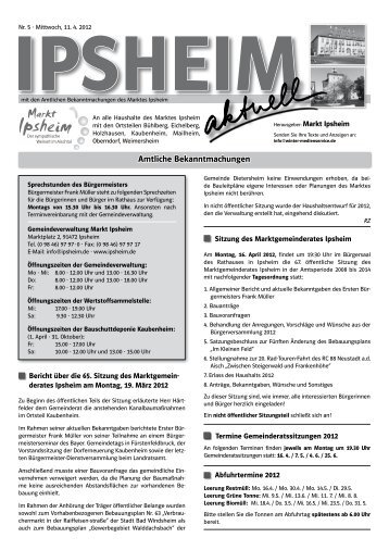 Ausgabe vom 11.04.2012 - Markt Ipsheim