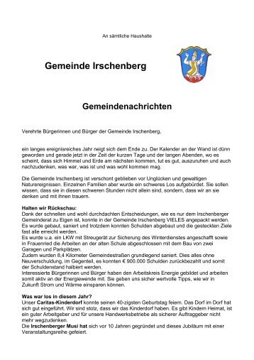 Gemeinde Irschenberg Gemeindenachrichten