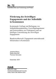 FÃ¶rderung des freiwilligen Engagements und der ... - ISAB-Institut