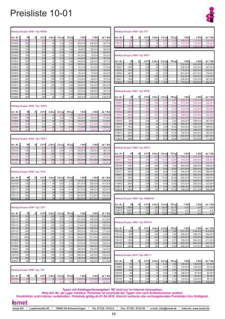 Preisliste Umschlag 2f.cdr - Ismet AG