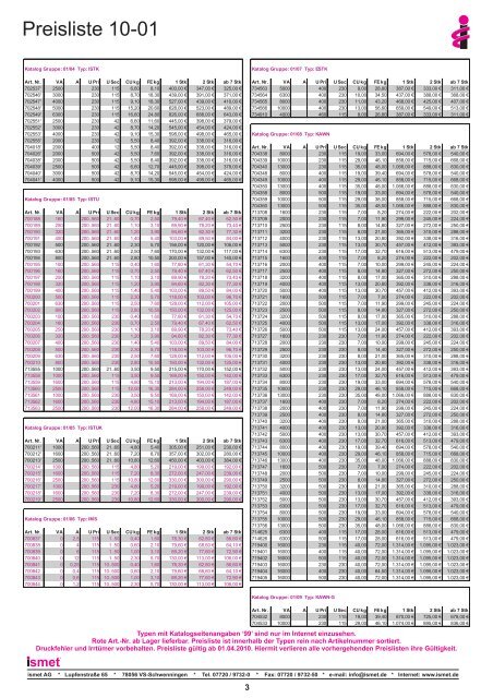 Preisliste Umschlag 2f.cdr - Ismet AG
