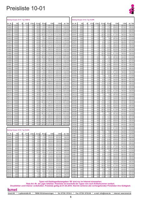 Preisliste Umschlag 2f.cdr - Ismet AG
