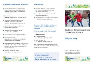 Zum Flyer des Kinderschutzbundes Isny (pdf ... - in Isny im Allgäu