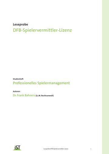 DFB-Spielervermittler-Lizenz - IST-Studieninstitut