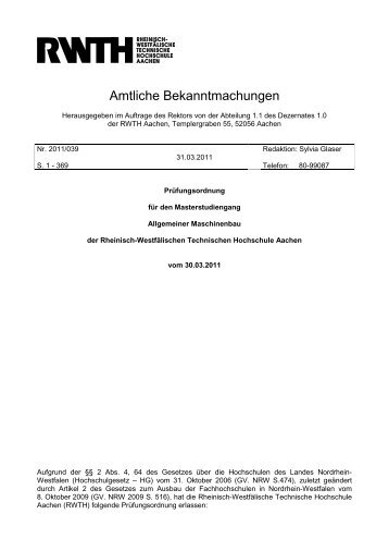 Amtliche Bekanntmachungen - Institut für Textiltechnik - RWTH ...