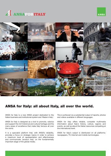 ANSA for Italy: all about Italy, all over the world.