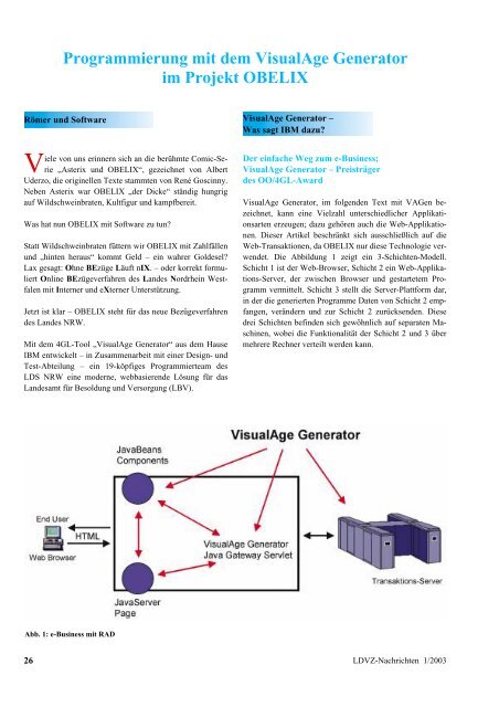 Programmierung mit dem VisualAge Generator im Projekt OBELIX