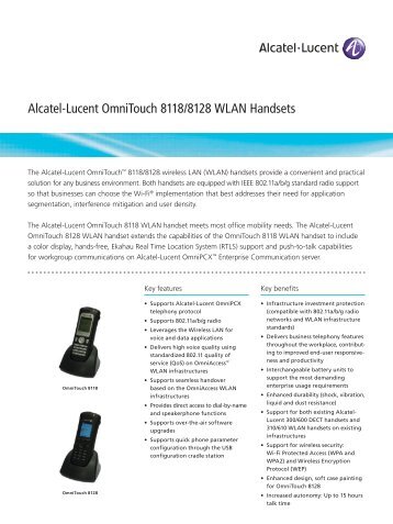 Alcatel-Lucent OmniTouch 8118/8128 WLAN Handsets