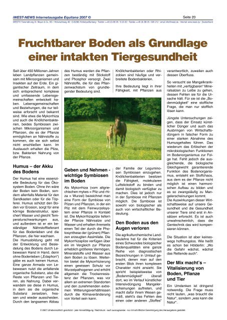 Internetausgabe Equitana 2007 - iWEST