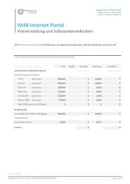 Bestellschein IWM Internet-Portal - IWM Software AG