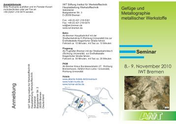 A nm eldung Seminar - IWT Bremen