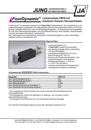 FM10 Datenblatt - JUNG ANTRIEBSTECHNIK U. AUTOMATION ...