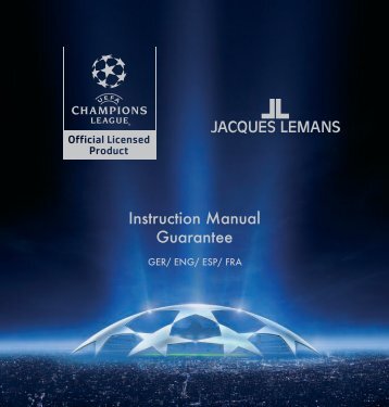 Instruction Manual Guarantee - Jacques-Lemans-Shop