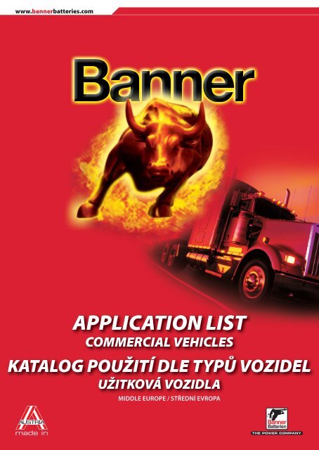 www.bannerbatteries.com MIDDLE EUROPE / St?edn