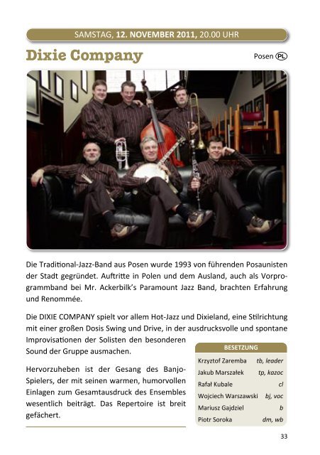 2011 - Jazz Club Dissen - Bad Rothenfelde eV