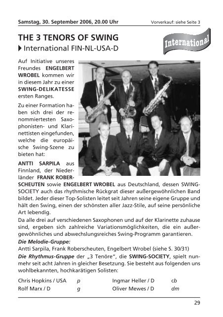 2006 - Jazz Club Dissen - Bad Rothenfelde eV