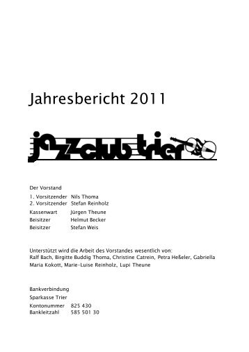 Jahresbericht 2011 - JAZZ-CLUB TRIER eV