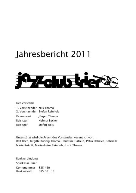 Jahresbericht 2011 - JAZZ-CLUB TRIER eV