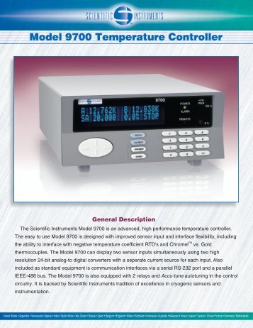 Model 9700 Temperature Controller Model 9700 Temperature ... - JCM