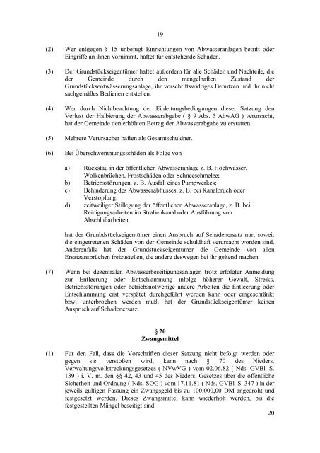 Abwasserbeseitigungssatzung der Gemeinde Jemgum