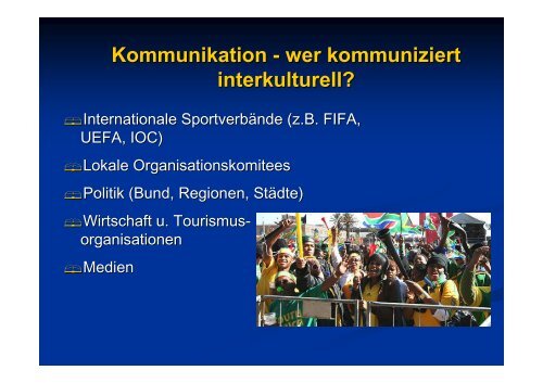 Faszination Sport als Träger interkultureller Kommunikation