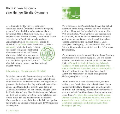 An die Freunde der heiligen Therese - Therese von Lisieux