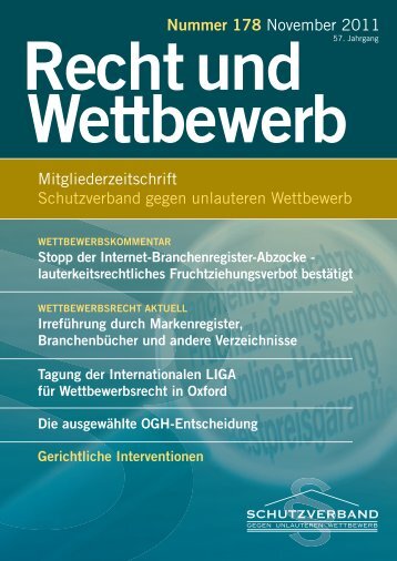 Ausgabe im Volltext - Schutzverband gegen den unlauteren ...