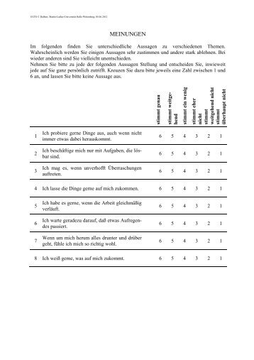 Ungewissheitstoleranzskala - Martin-Luther-Universität Halle ...