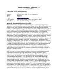 Hillslope and Watershed Hydrology FE 537 Syllabus Fall 2004 Four ...