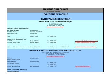 Annuaire des acteurs politique de la ville - VILLE CARAIBE