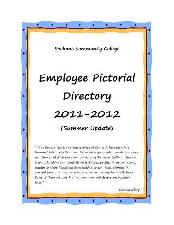 SCC Employee Pictorial Directory - Spokane Community College
