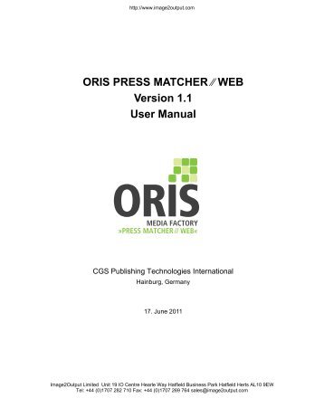 Press Matcher Web User Manual - image2output - Support