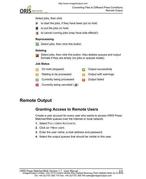 Press Matcher Web User Manual - image2output - Support