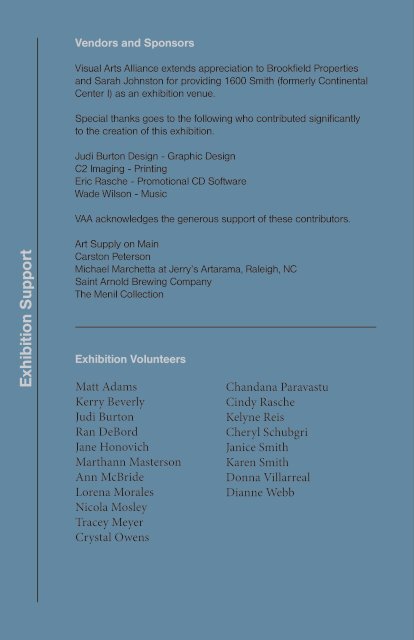 Exhibition Program - Visual Arts Alliance