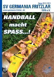 Germania Saisonheft - SV GERMANIA FRITZLAR 1976 eV