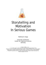 Storytelling and Motivation In Serious Games
