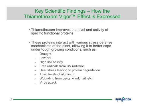 Cruiser®: Exploring the Thiamethoxam Vigor™ Effect - Syngenta