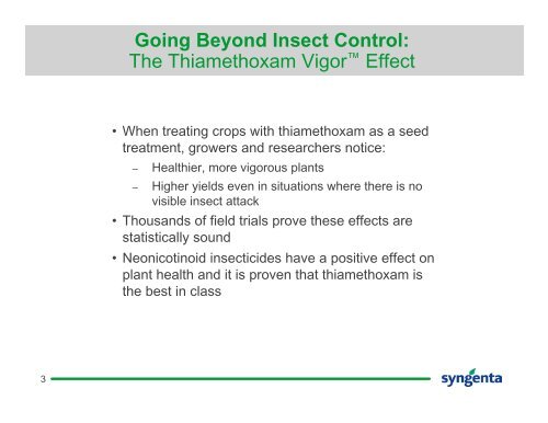 Cruiser®: Exploring the Thiamethoxam Vigor™ Effect - Syngenta