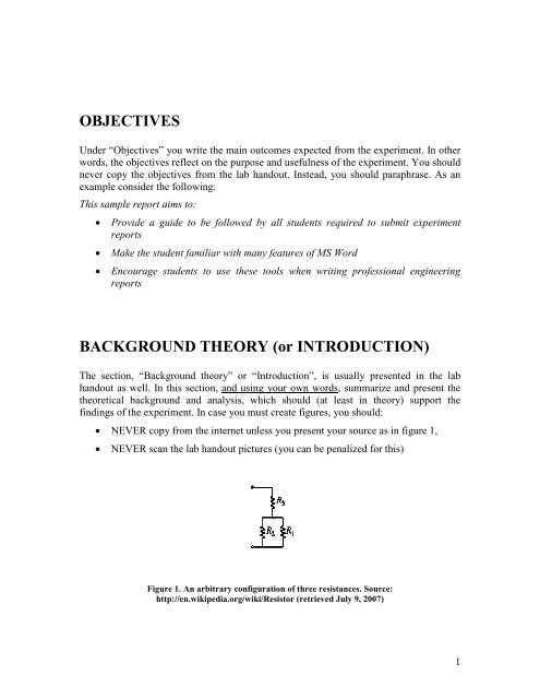 Engineering Lab Report Template - file format - University of Nicosia