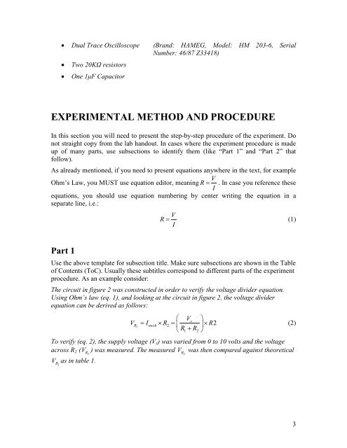 Engineering Lab Report Template - file format - University of Nicosia