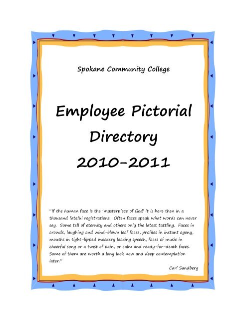 SCC Employee Pictorial Directory - Spokane Community College