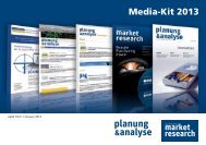 Media-Kit 2013 - Planung & Analyse