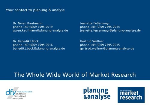 Media-Kit 2013 - Planung & Analyse