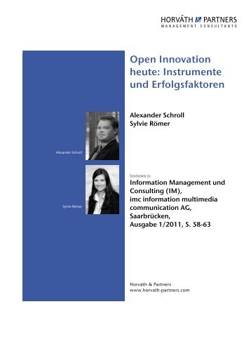 Open Innovation heute: Instrumente und Erfolgsfaktoren - Horváth ...
