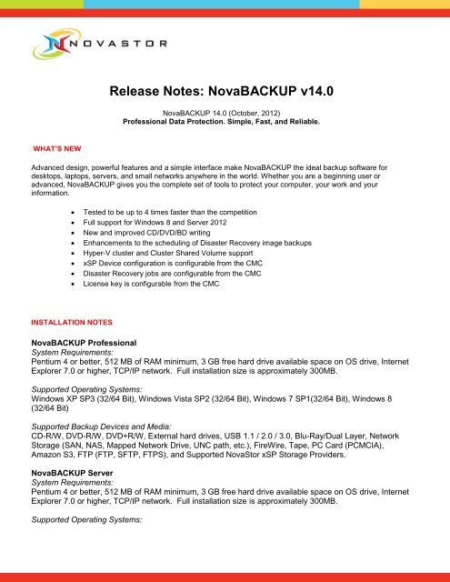 novabackup server 14.5