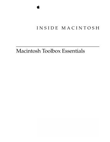 IM: Macintosh Toolbox Essentials - Apple Developer