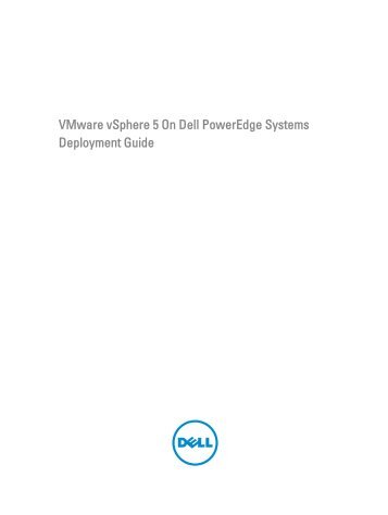 VMware vSphere 5 On Dell PowerEdge Systems ... - Dell Support