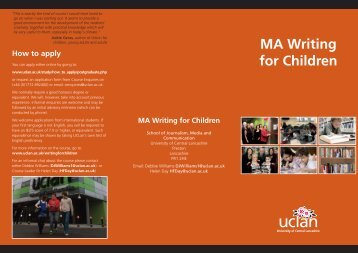 MA Writing for Children - University of Central Lancashire